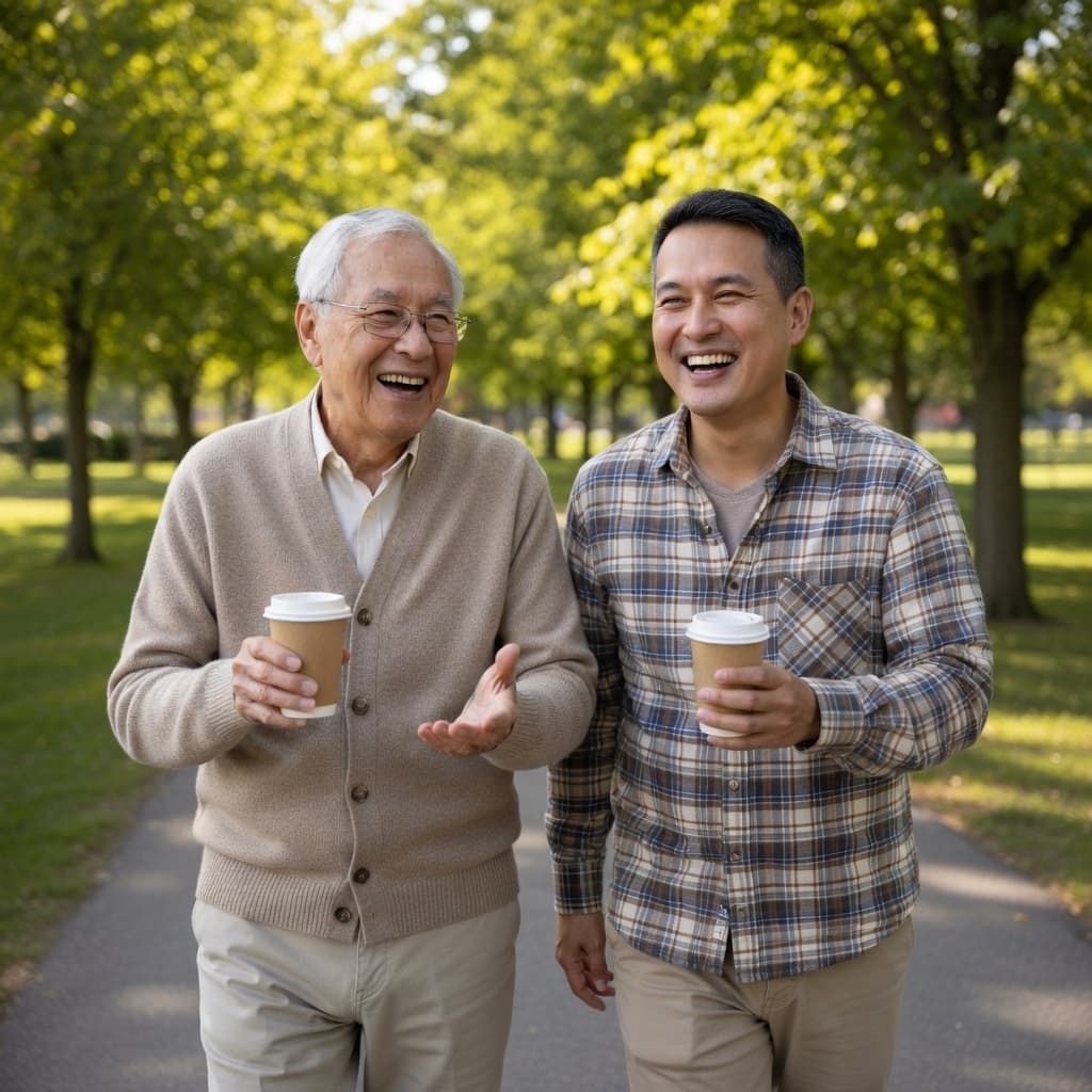 Senior and family enjoying time together