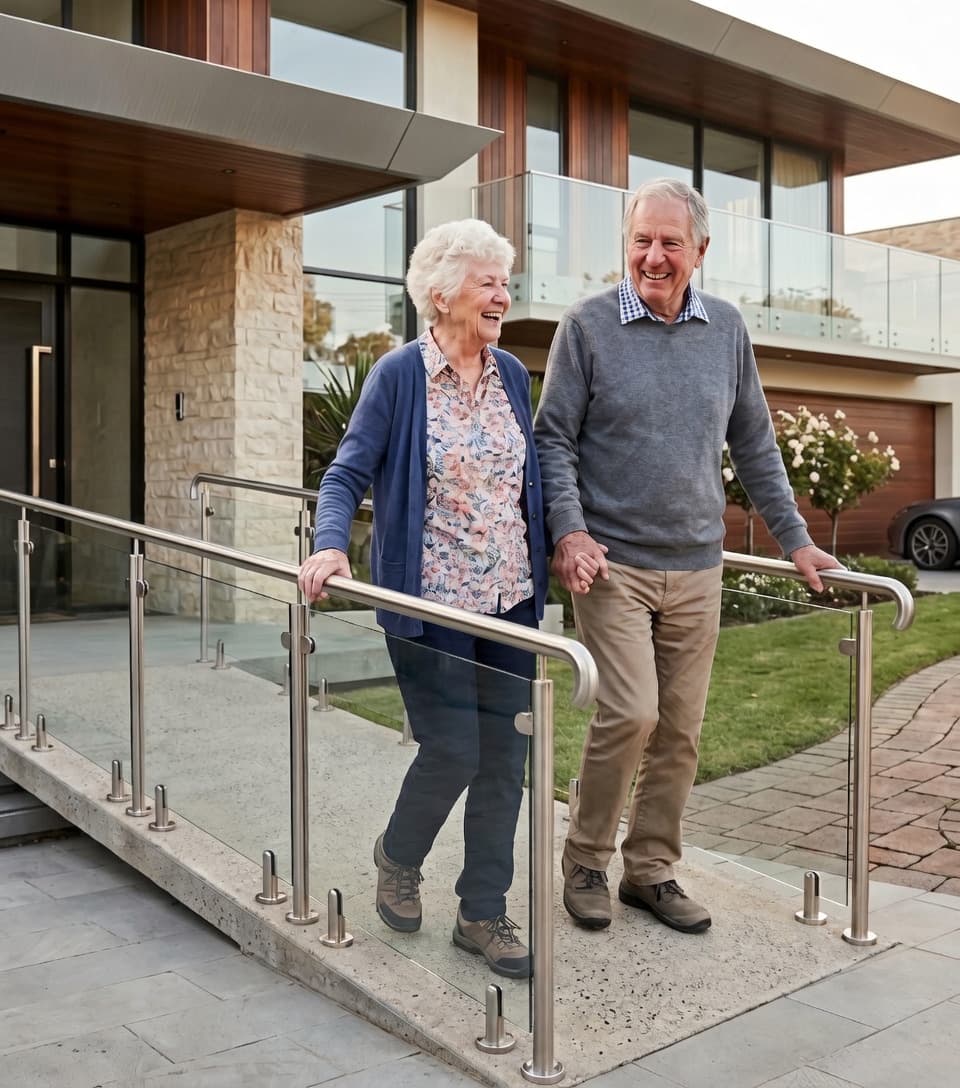Senior couple at their accessible home
