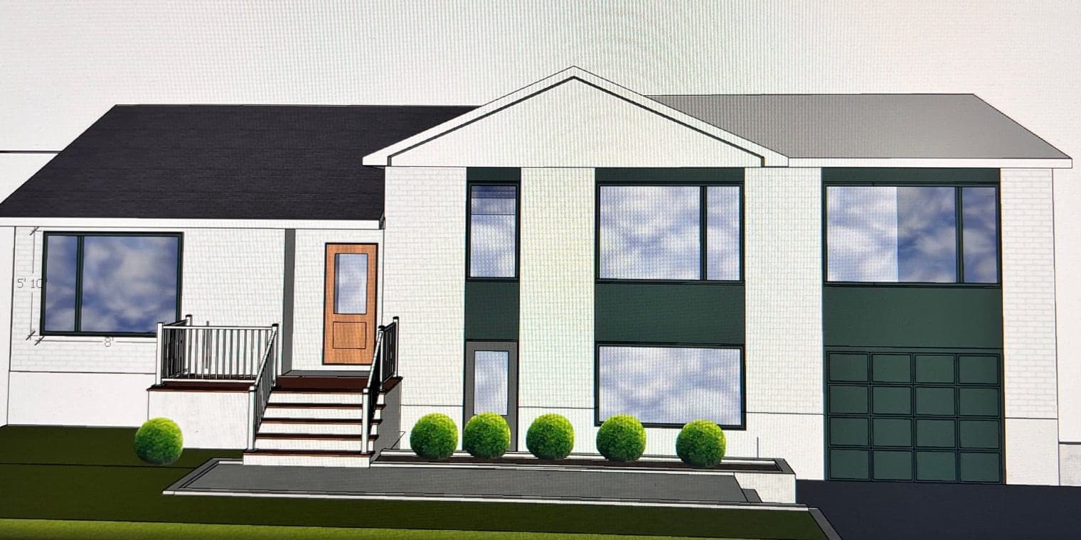 Our 3D design of the renovated split-level